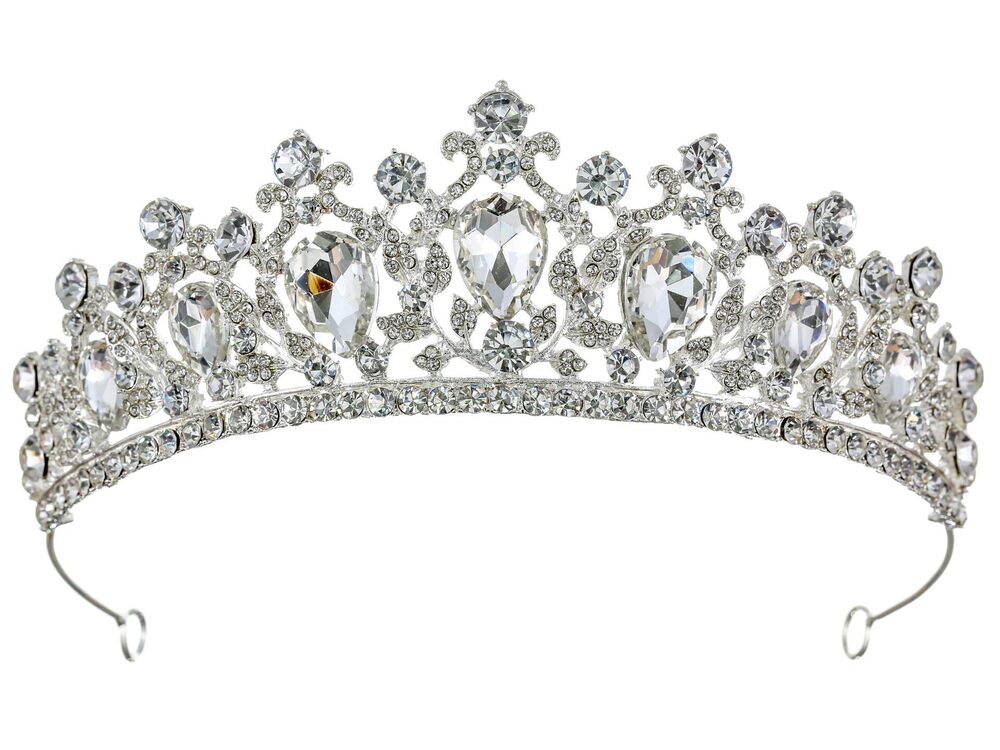 9092 Bridal Tiara Rhinestone Wedding Crown Bride's Crystal Headpiece, Hair